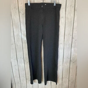 Betabrand Classic Dress Yoga Pants Medium Petitie‎ Ponte Knit Gray Boot-Cut.